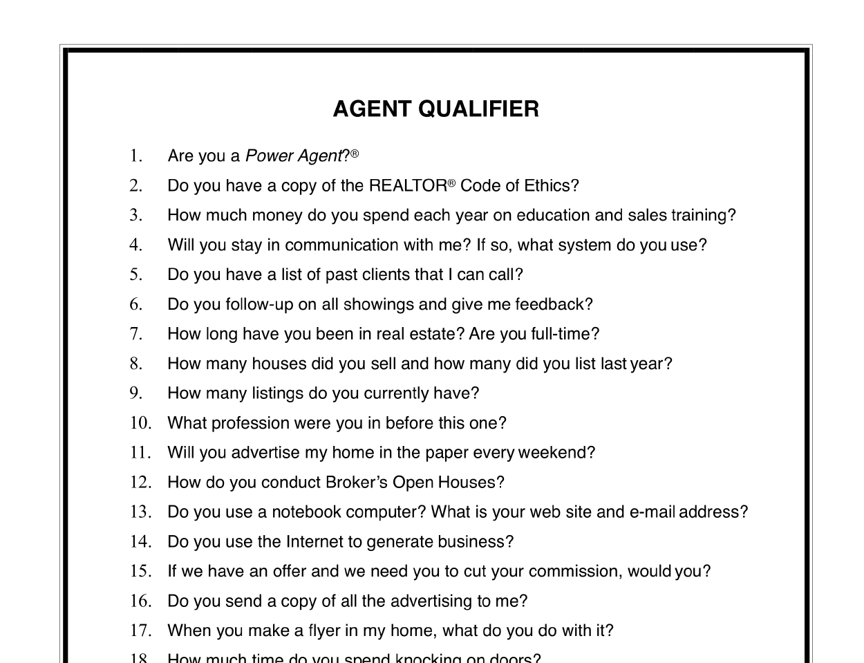 Agent Qualifier