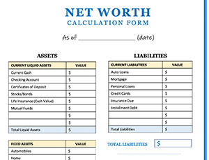 Form – Net Worth Calculation