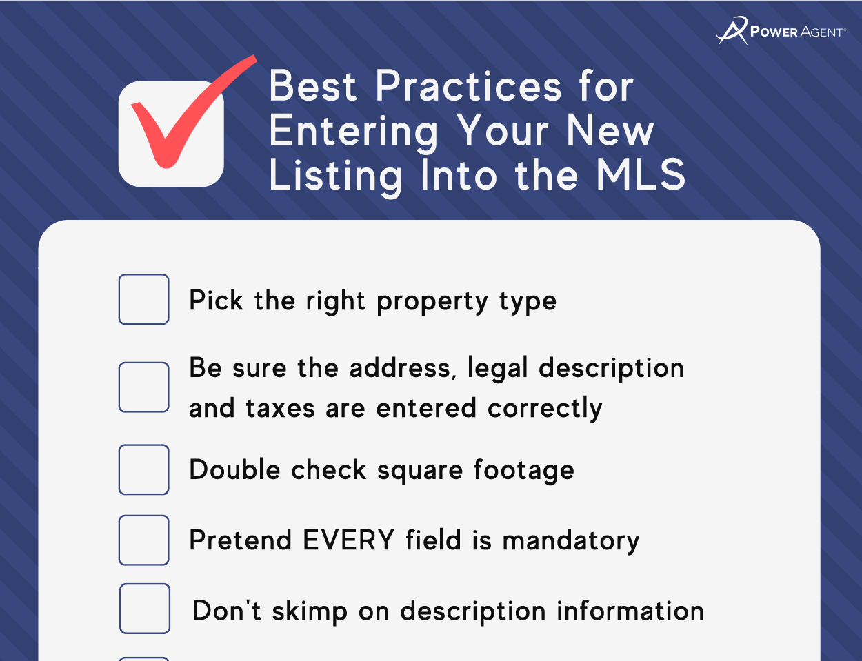 Checklist – Best Practices for Entering Your New Listing Into the MLS