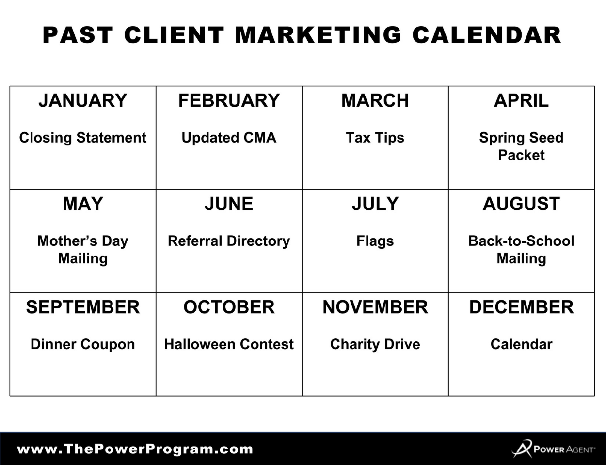 Calendar- Past Client, Simple