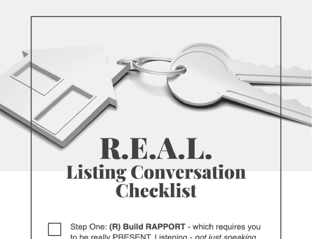 Checklist – R.E.A.L. Listing Conversation Checklist