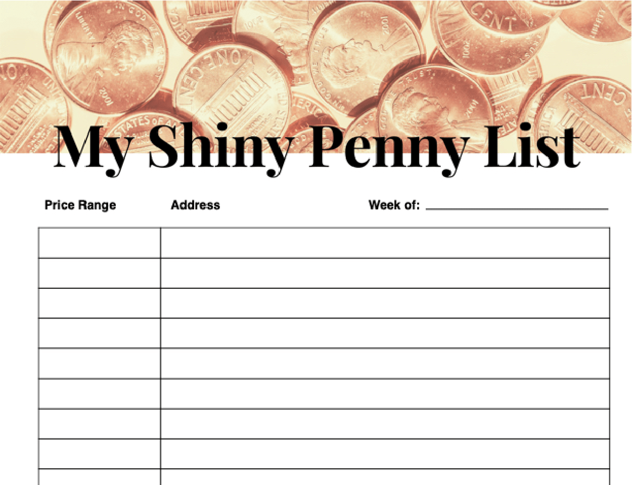 Form – My Shiny Penny List