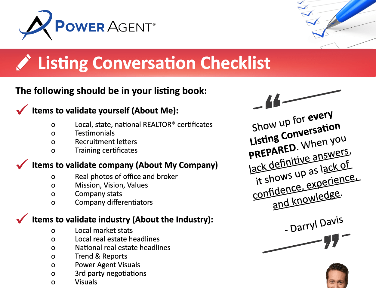 Checklist – Listing Conversation Checklist