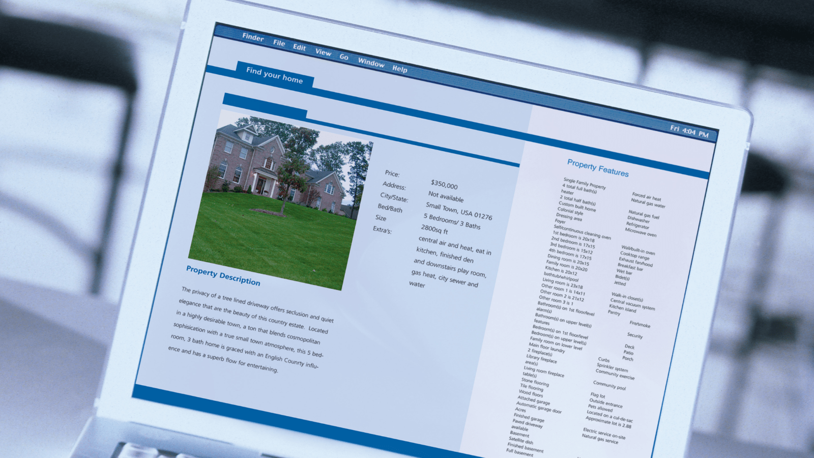 view of an online listing real estate website
