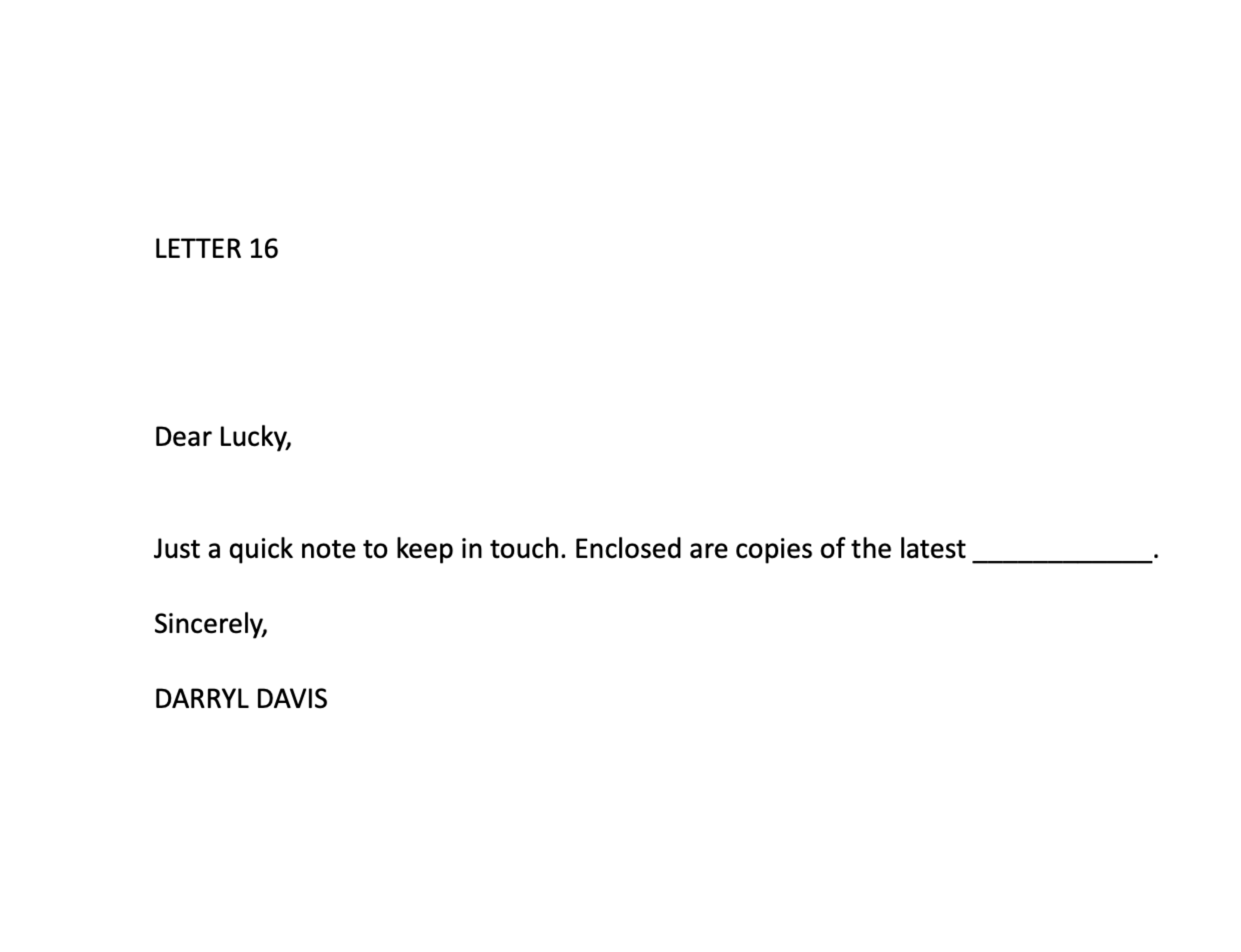 Servicing Sellers Letter – 16