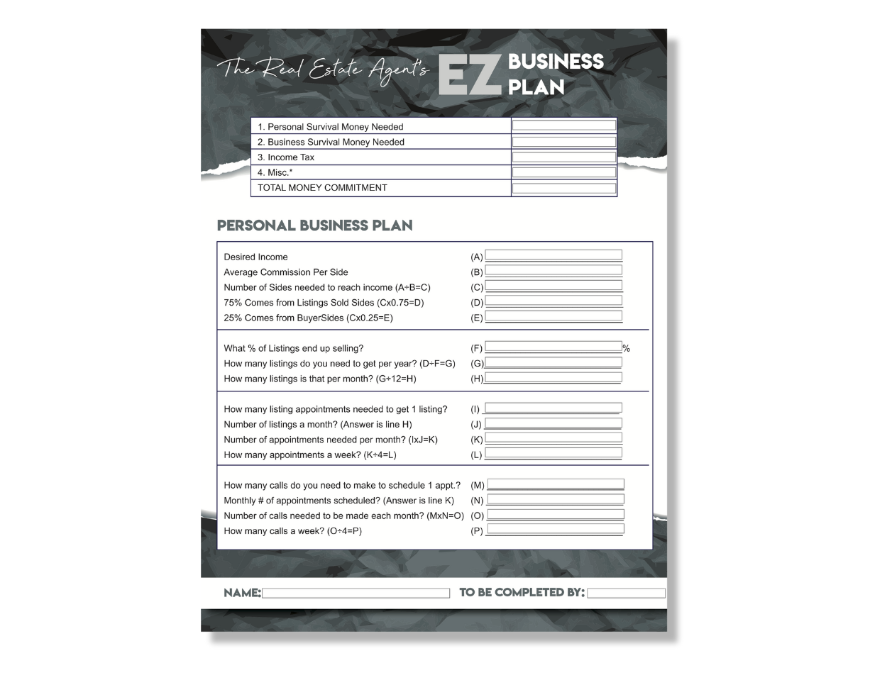 Business Plan – EZ 1 Page Business Plan