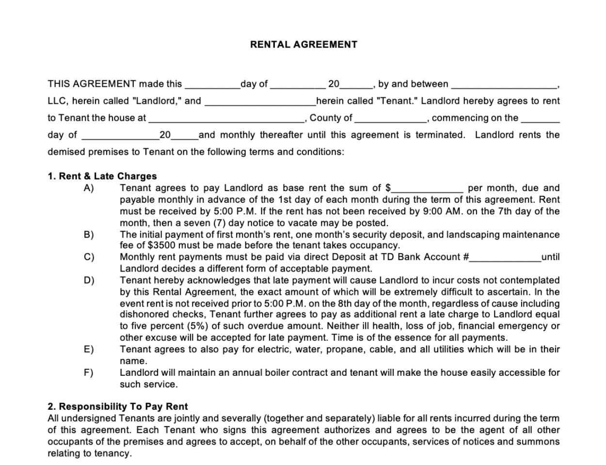 Darryl’s Rental Agreement for POWER AGENTS®